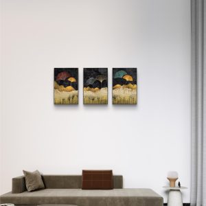 black gold botanical wall art