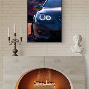 bmw e60 m5 angel eyes canvas print