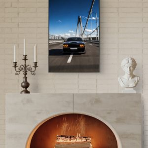dodge challenger hellcat bridge run wall art |