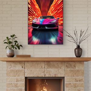 corvette c8 neon canvas frame