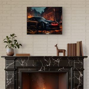 nissan gt r r35 liberty walk neon canvas frame