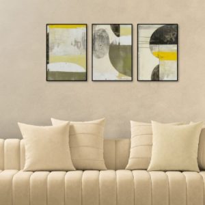 abstract geometric wall art print set
